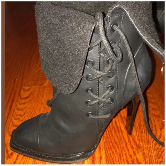 GX Black 'Tribe' Foldover Cuff Boots Size 8 - Picture 4 of 5